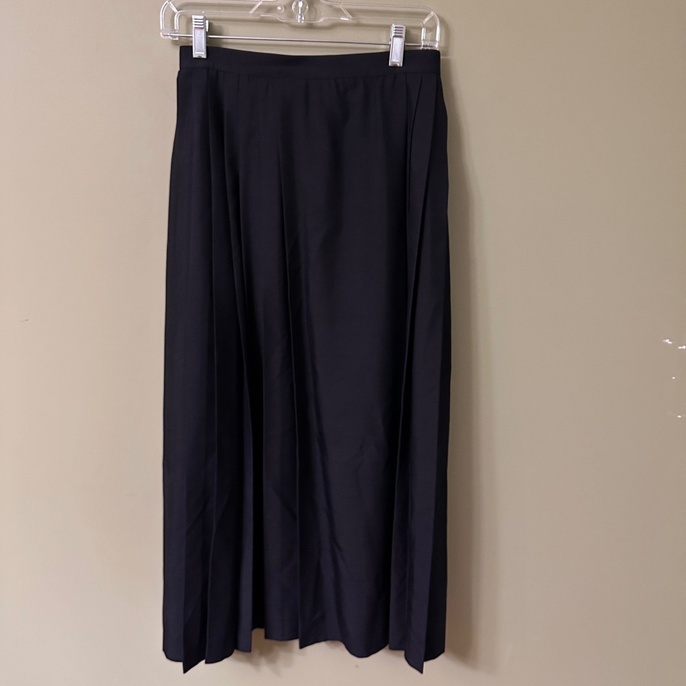 ALCOTT & ANDREWS Black Silk‎ Pleated Maxi Skirt Sz 6 Dark Academia Steampunk